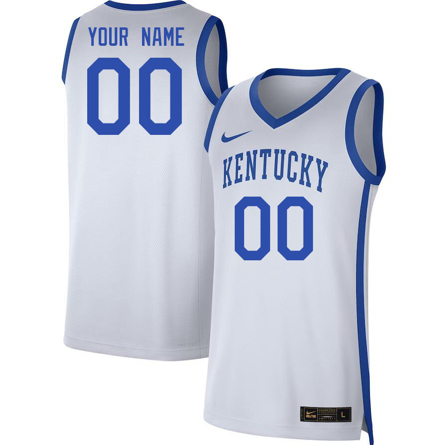 Custom Kentucky Wildcats Name And Number College Basketball Jersey-White - Click Image to Close